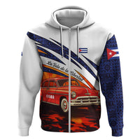 Cuba Classic Car Zip Hoodie La Isla de la Libertad Red Vintage Auto with Cuban Flag Design - Wonder Print Shop