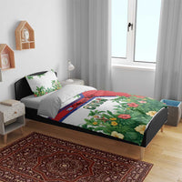 Cuba Floral Bedding Set Tropical Flower Design with Cuban Flag and Cuba en Flor Script - Wonder Print Shop