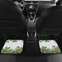 Cuba Floral Car Mats Tropical Flower Design with Cuban Flag and Cuba en Flor Script - Wonder Print Shop