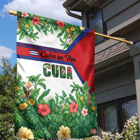 Cuba Floral Garden Flag Tropical Flower Design with Cuban Flag and Cuba en Flor Script - Wonder Print Shop