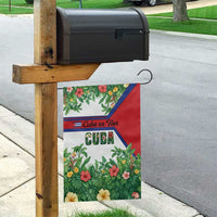 Cuba Floral Garden Flag Tropical Flower Design with Cuban Flag and Cuba en Flor Script - Wonder Print Shop