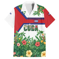 Cuba Floral Hawaiian Shirt Tropical Flower Design with Cuban Flag and Cuba en Flor Script - Wonder Print Shop