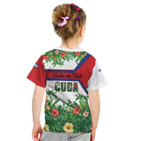Cuba Floral Kid T Shirt Tropical Flower Design with Cuban Flag and Cuba en Flor Script - Wonder Print Shop