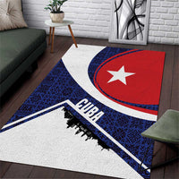Cuba Flag Area Rug Red White and Blue Design with Cuban Star and Havana City Skyline - Wonder Print Shop