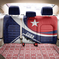 Cuba Flag Back Car Seat Cover Red White and Blue Design with Cuban Star and Havana City Skyline - Wonder Print Shop