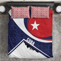Cuba Flag Bedding Set Red White and Blue Design with Cuban Star and Havana City Skyline - Wonder Print Shop