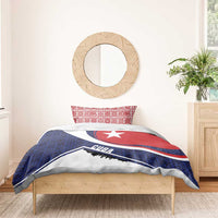 Cuba Flag Bedding Set Red White and Blue Design with Cuban Star and Havana City Skyline - Wonder Print Shop