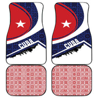 Cuba Flag Car Mats Red White and Blue Design with Cuban Star and Havana City Skyline - Wonder Print Shop
