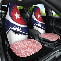 Cuba Flag Car Seat Cover Red White and Blue Design with Cuban Star and Havana City Skyline - Wonder Print Shop