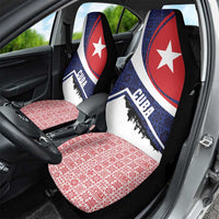 Cuba Flag Car Seat Cover Red White and Blue Design with Cuban Star and Havana City Skyline - Wonder Print Shop