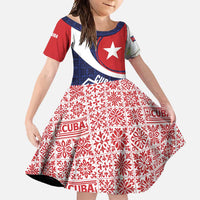 Cuba Flag Family Matching Mermaid Dress and Hawaiian Shirt Red White and Blue Design with Cuban Star and Havana City Skyline - Wonder Print Shop