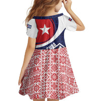 Cuba Flag Family Matching Off Shoulder Maxi Dress and Hawaiian Shirt Red White and Blue Design with Cuban Star and Havana City Skyline - Wonder Print Shop