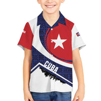 Cuba Flag Family Matching Short Sleeve Bodycon Dress and Hawaiian Shirt Red White and Blue Design with Cuban Star and Havana City Skyline - Wonder Print Shop
