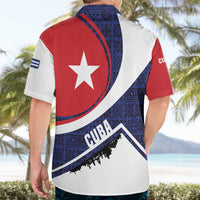 Cuba Flag Hawaiian Shirt Red White and Blue Design with Cuban Star and Havana City Skyline - Wonder Print Shop