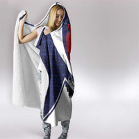 Cuba Flag Hooded Blanket Red White and Blue Design with Cuban Star and Havana City Skyline - Wonder Print Shop