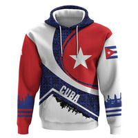 Cuba Flag Hoodie Red White and Blue Design with Cuban Star and Havana City Skyline - Wonder Print Shop