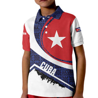 Cuba Flag Kid Polo Shirt Red White and Blue Design with Cuban Star and Havana City Skyline - Wonder Print Shop