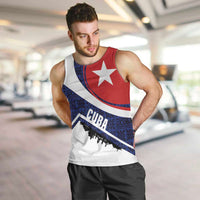 Cuba Flag Men Tank Top Red White and Blue Design with Cuban Star and Havana City Skyline - Wonder Print Shop