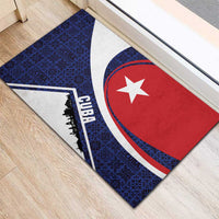Cuba Flag Rubber Doormat Red White and Blue Design with Cuban Star and Havana City Skyline - Wonder Print Shop