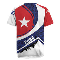 Cuba Flag Rugby Jersey Red White and Blue Design with Cuban Star and Havana City Skyline - Wonder Print Shop