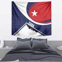 Cuba Flag Tapestry Red White and Blue Design with Cuban Star and Havana City Skyline - Wonder Print Shop