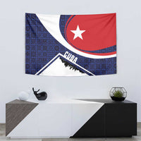 Cuba Flag Tapestry Red White and Blue Design with Cuban Star and Havana City Skyline - Wonder Print Shop