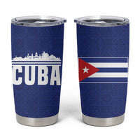 Cuba Flag Tumbler Cup Red White and Blue Design with Cuban Star and Havana City Skyline - Wonder Print Shop
