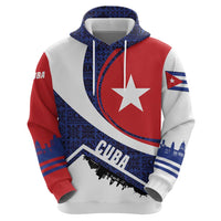 Cuba Flag Zip Hoodie Red White and Blue Design with Cuban Star and Havana City Skyline - Wonder Print Shop