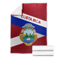 Costa Rica Flag Blanket Red White Blue with National Coat of Arms and Shield Design - Wonder Print Shop