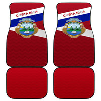 Costa Rica Flag Car Mats Red White Blue with National Coat of Arms and Shield Design - Wonder Print Shop