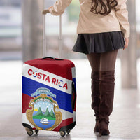 Costa Rica Flag Luggage Cover Red White Blue with National Coat of Arms and Shield Design - Wonder Print Shop