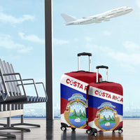 Costa Rica Flag Luggage Cover Red White Blue with National Coat of Arms and Shield Design - Wonder Print Shop