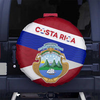 Costa Rica Flag Spare Tire Cover Red White Blue with National Coat of Arms and Shield Design - Wonder Print Shop