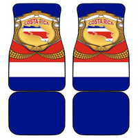Costa Rica Flag Map Car Mats Red White Blue with National Colors and Gold Crest Design - Wonder Print Shop