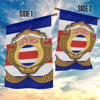 Costa Rica Flag Map Garden Flag Red White Blue with National Colors and Gold Crest Design - Wonder Print Shop