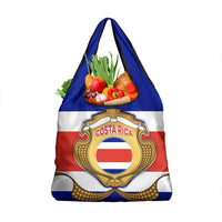 Costa Rica Flag Map Grocery Bag Red White Blue with National Colors and Gold Crest Design - Wonder Print Shop