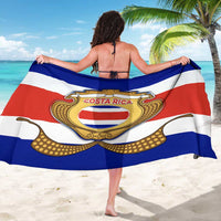 Costa Rica Flag Map Sarong Red White Blue with National Colors and Gold Crest Design - Wonder Print Shop