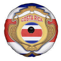 Costa Rica Flag Map Spare Tire Cover Red White Blue with National Colors and Gold Crest Design - Wonder Print Shop