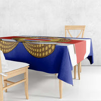 Costa Rica Flag Map Tablecloth Red White Blue with National Colors and Gold Crest Design - Wonder Print Shop