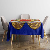 Costa Rica Flag Map Tablecloth Red White Blue with National Colors and Gold Crest Design - Wonder Print Shop