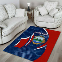Costa Rica Orchid Area Rug Red and Blue with National Emblem and Purple Flower Design - Wonder Print Shop