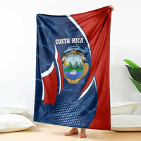 Costa Rica Orchid Blanket Red and Blue with National Emblem and Purple Flower Design - Wonder Print Shop