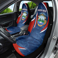 Costa Rica Orchid Car Seat Cover Red and Blue with National Emblem and Purple Flower Design - Wonder Print Shop