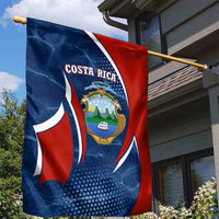 Costa Rica Orchid Garden Flag Red and Blue with National Emblem and Purple Flower Design - Wonder Print Shop