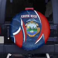 Costa Rica Orchid Spare Tire Cover Red and Blue with National Emblem and Purple Flower Design - Wonder Print Shop
