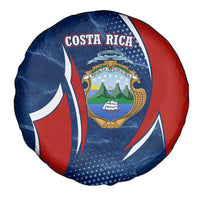 Costa Rica Orchid Spare Tire Cover Red and Blue with National Emblem and Purple Flower Design - Wonder Print Shop