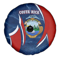 Costa Rica Orchid Spare Tire Cover Red and Blue with National Emblem and Purple Flower Design - Wonder Print Shop