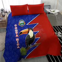 Costa Rica Toucan Bedding Set Red and Blue with National Seal and Tropical Bird Graphic - Wonder Print Shop