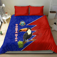 Costa Rica Toucan Bedding Set Red and Blue with National Seal and Tropical Bird Graphic - Wonder Print Shop