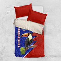 Costa Rica Toucan Bedding Set Red and Blue with National Seal and Tropical Bird Graphic - Wonder Print Shop